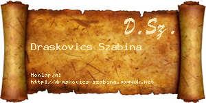 Draskovics Szabina névjegykártya